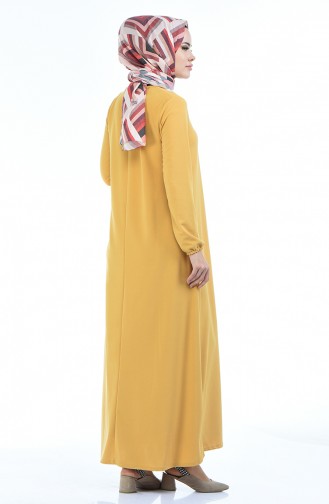 Mustard Hijab Dress 5256-06