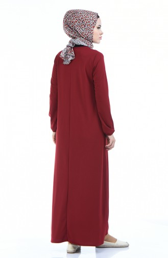 Claret red İslamitische Jurk 5256-08