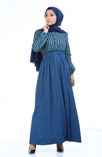 Green Hijab Dress 4076-02