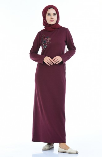 Plum Hijab Dress 2979-13