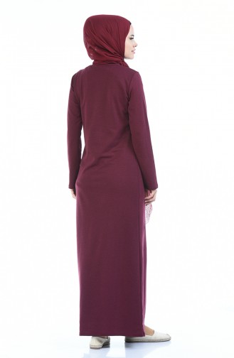 Plum Hijab Dress 2979-13