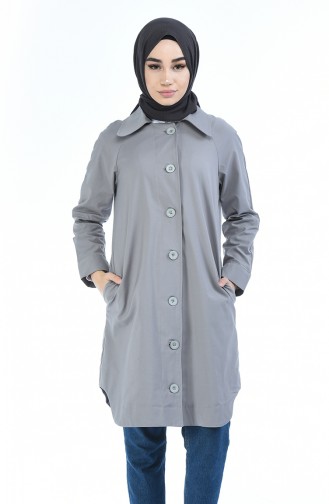 Trench Coat a Boutons 3610-04 Gris 3610-04