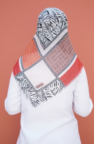 Patterned Woven Scarf Brick 2354-09