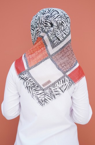 Patterned Woven Scarf Brick 2354-09