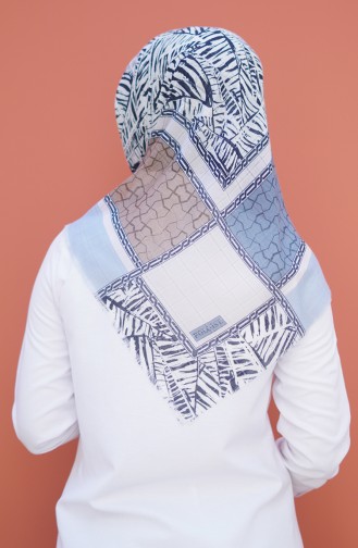 Patterned Woven Scarf Light Blue 2354-12