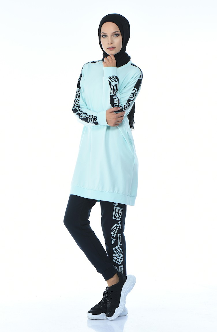 mint green jogging suit