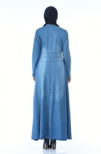 Abaya Jean Pierre Imprimée 4036-01 Bleu Jean 4036-01