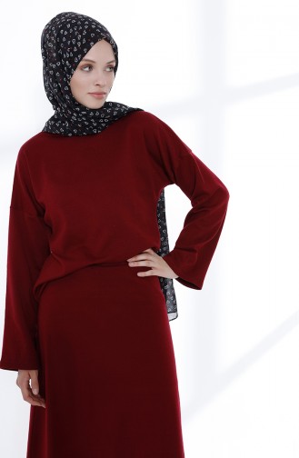 Ensemble Jupe Blouse Tricot 3101-03 Bordeaux 3101-03