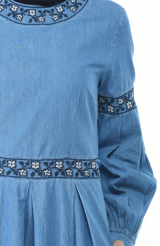 Navy Blue Hijab Dress 4062-01