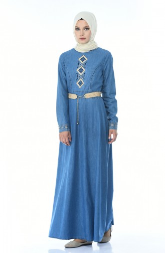 Denim Blue Hijab Dress 4075-01