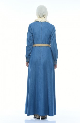 Denim Blue Hijab Dress 4075-01