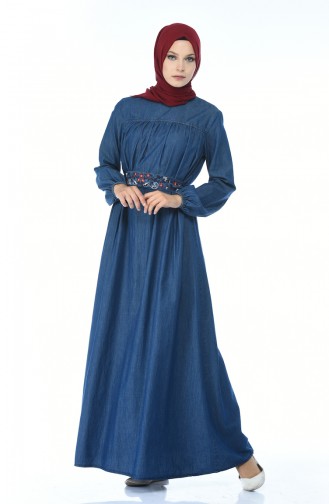فستان أزرق كحلي 4073-01