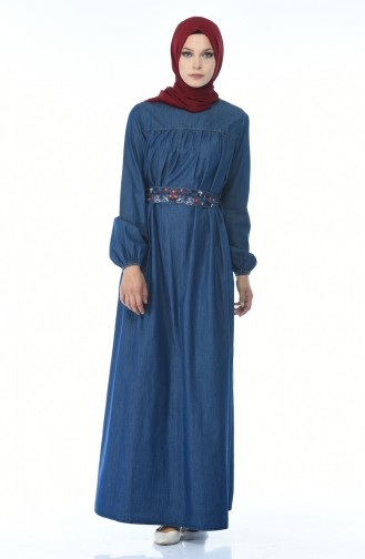 فستان أزرق كحلي 4073-01