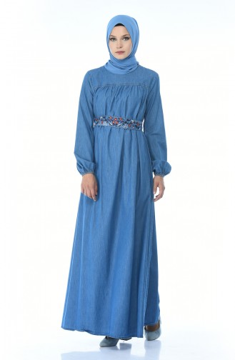 Denim Blue Hijab Dress 4073-02