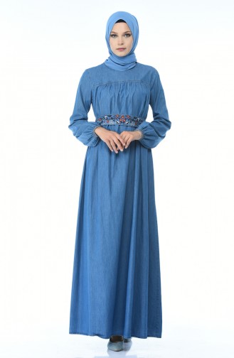 Denim Blue Hijab Dress 4073-02