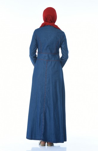 Navy Blue Hijab Dress 5184-01