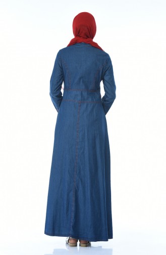 Geknöpftes Jeans Kleid 5184-01 Dunkelblau 5184-01