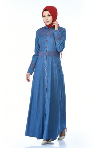 Denim Blue Hijab Dress 5184-02