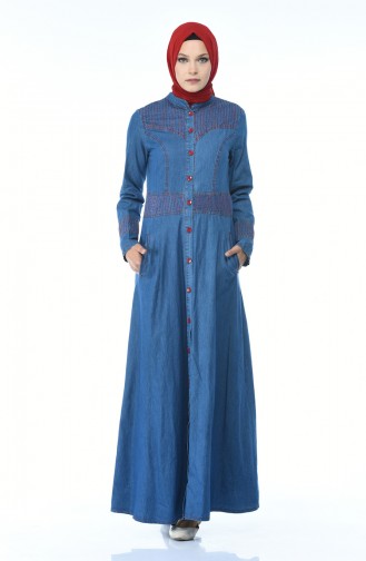 Denim Blue Hijab Dress 5184-02