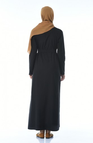 فستان صيفي بأزرار أسود 6010B-02