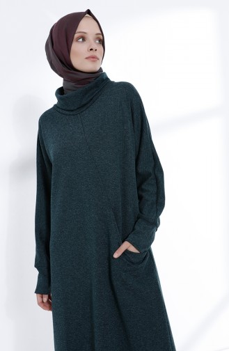 Smaragdgrün Hijab Kleider 3102-01