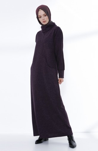 Plum Hijab Dress 3102-02