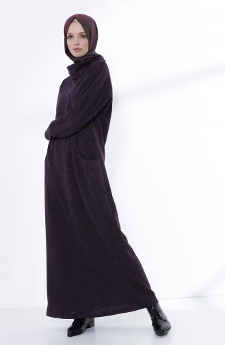 Plum Hijab Dress 3102-02