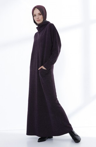 Plum Hijab Dress 3102-02