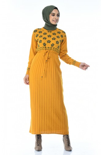 فستان أصفر خردل 8016-05