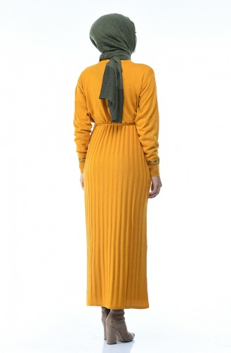 Mustard Hijab Dress 8016-05