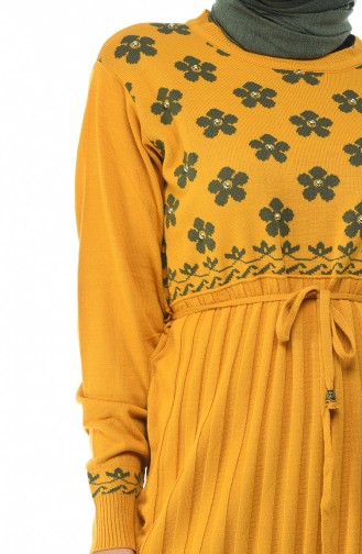 Mustard Hijab Dress 8016-05