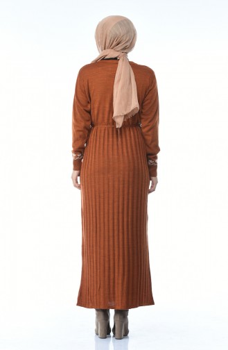 Tan Hijab Dress 8016-06