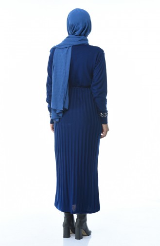 Saks-Blau Hijab Kleider 8016-07
