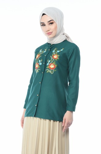 Chemise Brodée 1013-08 Vert emeraude 1013-08