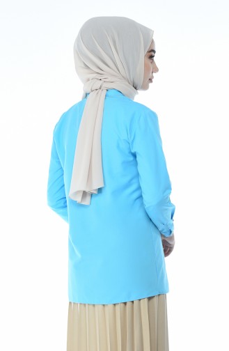 Turquoise Overhemdblouse 1014-01