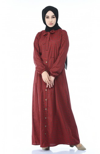 Geknöpftes Kleid 1287-01 Rot 1287-01