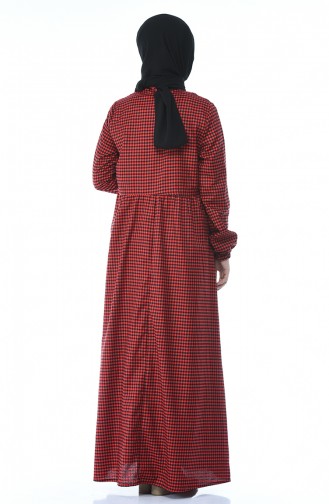 Geknöpftes Kleid 1287-01 Rot 1287-01