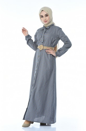 فستان بني مائل للرمادي 1287-03