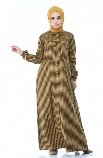 Mustard Hijab Dress 1287-04
