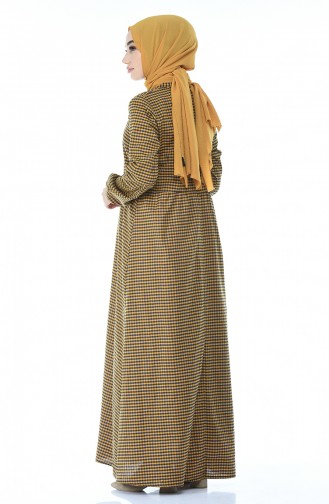 Mustard Hijab Dress 1287-04