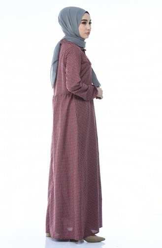 Claret Red Hijab Dress 1287-05
