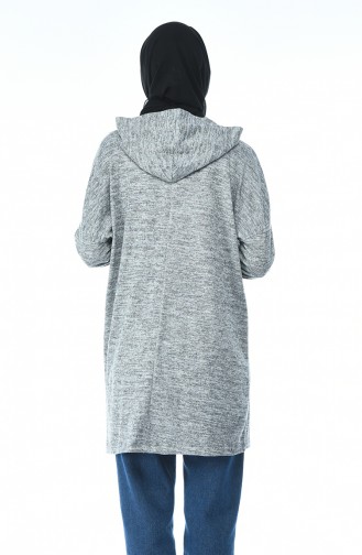 Kapüşonlu Tunik 9073-05 Gri