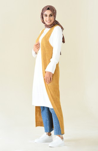 Long Vest Tricot Mustared color 8116-01