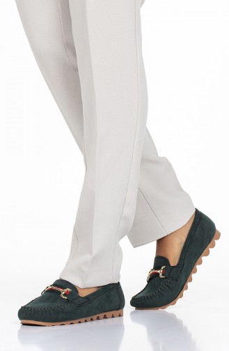 Green Women`s Flats 2032-07