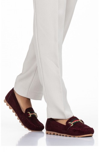 Claret Red Women`s Flats 2032-08