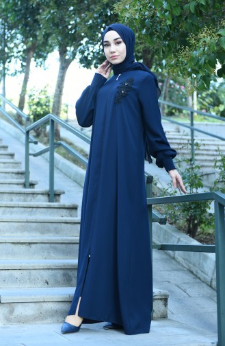 Navy Blue Abaya 8014-01