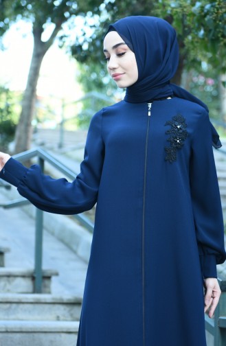 Navy Blue Abaya 8014-01