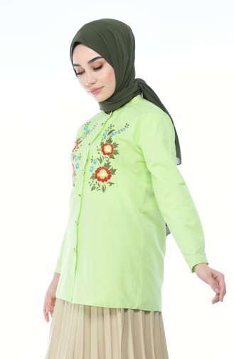 Pistachio Green Overhemdblouse 1013-03