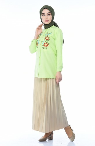 Pistachio Green Overhemdblouse 1013-03