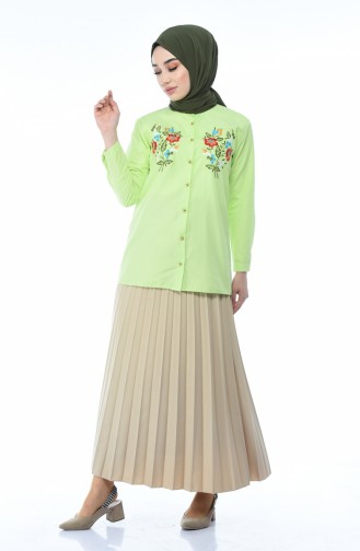 Pistachio Green Overhemdblouse 1014-03